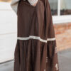 Aurora Brown Floral Embroidered Skirt