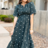Ava Dark Teal Floral Dress
