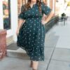 Ava Dark Teal Floral Dress
