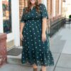 Ava Dark Teal Floral Dress