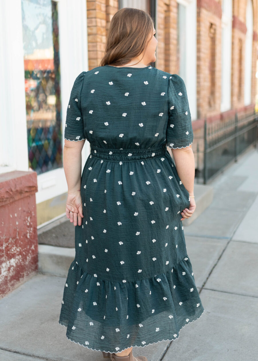 Ava Dark Teal Floral Dress