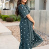 Ava Dark Teal Floral Dress