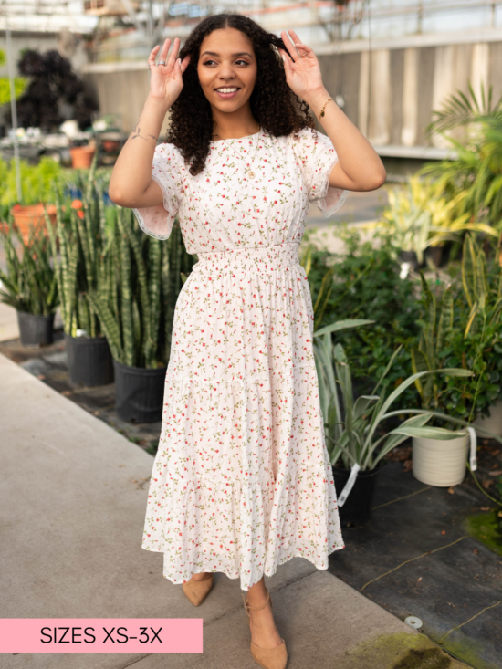 Averie Pink Floral Dress