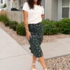 Ayala Green Floral Pencil Skirt