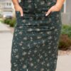 Ayala Green Floral Pencil Skirt