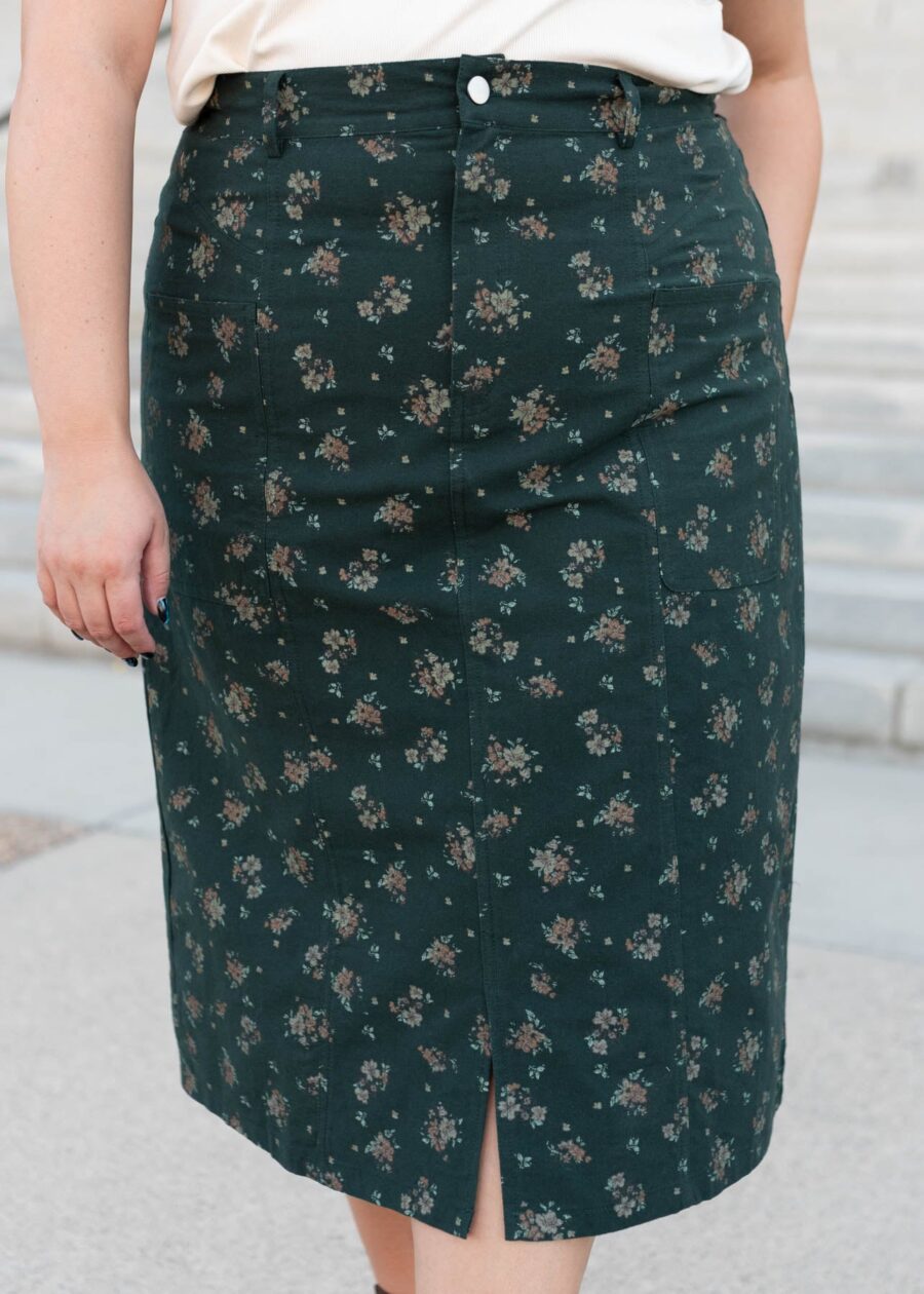 Ayala Green Floral Pencil Skirt