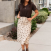 Ayala Natural Floral Pencil Skirt