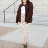 Ayala Natural Floral Pencil Skirt
