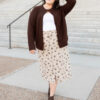 Ayala Natural Floral Pencil Skirt