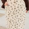Ayala Natural Floral Pencil Skirt