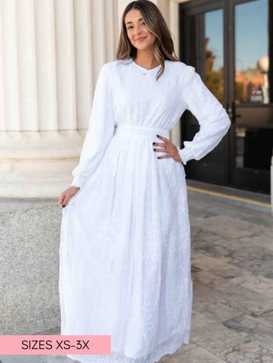 Aylee White Embroidered Maxi Dress