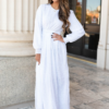 Aylee White Embroidered Maxi Dress