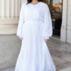 Aylee White Embroidered Maxi Dress