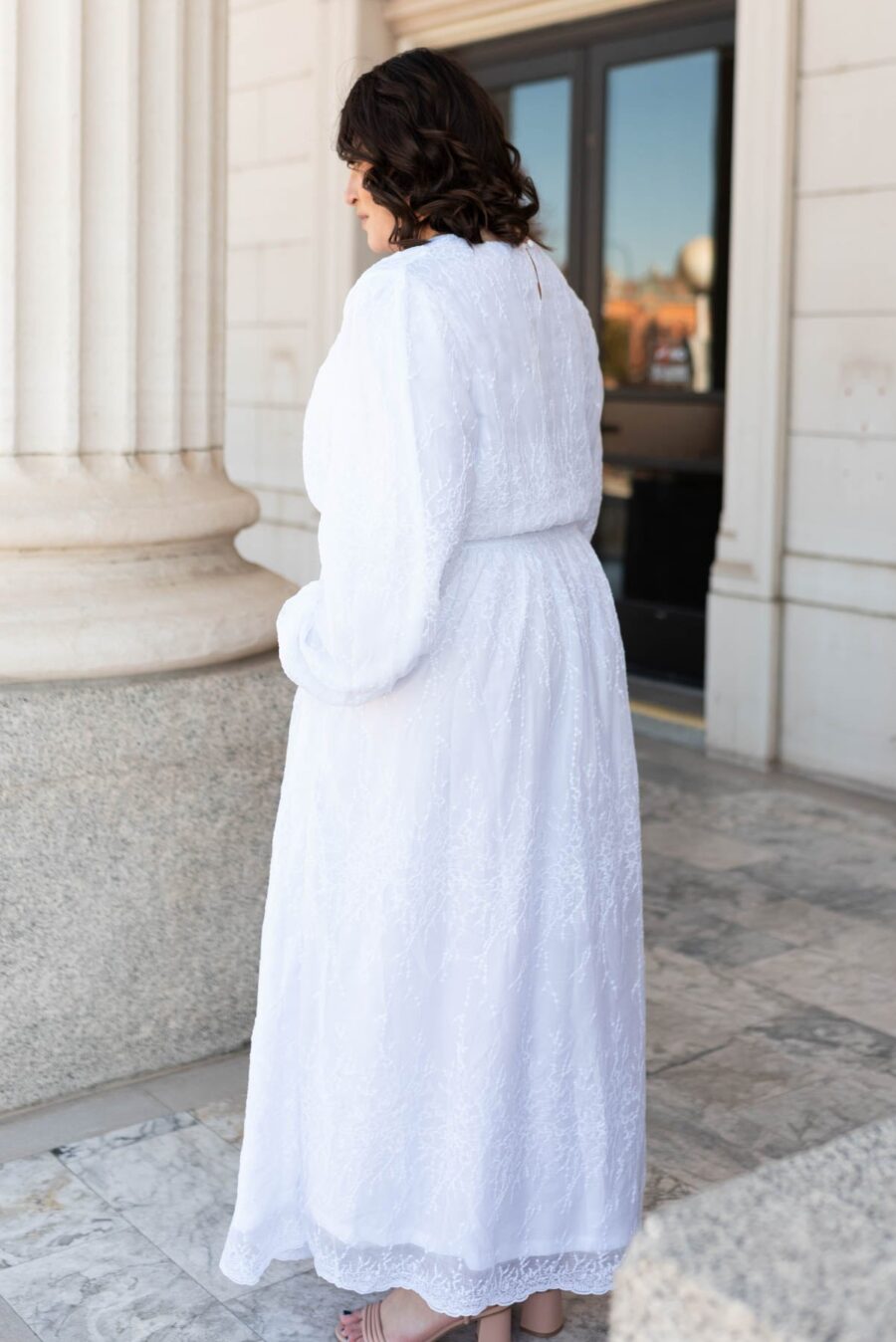 Aylee White Embroidered Maxi Dress
