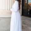 Aylee White Embroidered Maxi Dress
