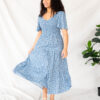 Aylin Blue Floral Tiered Dress