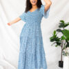 Aylin Blue Floral Tiered Dress