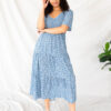 Aylin Blue Floral Tiered Dress