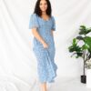 Aylin Blue Floral Tiered Dress