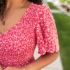 Aylin Red Floral Tiered Dress