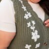 Azalea Olive Floral Sweater Vest
