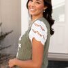 Azalea Olive Floral Sweater Vest