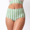 Somerset Floral/ Basil Stripe Reversible Ultra High-Waist Bottom