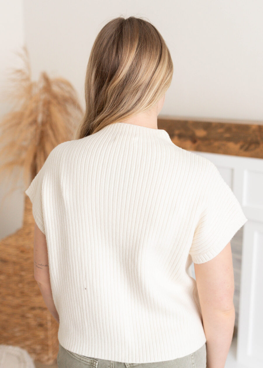 Bella Cream Mock Neck Top