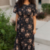 Bianca Black Floral Dress