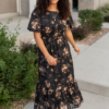 Bianca Black Floral Dress