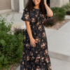 Bianca Black Floral Dress