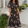Bianca Black Floral Dress