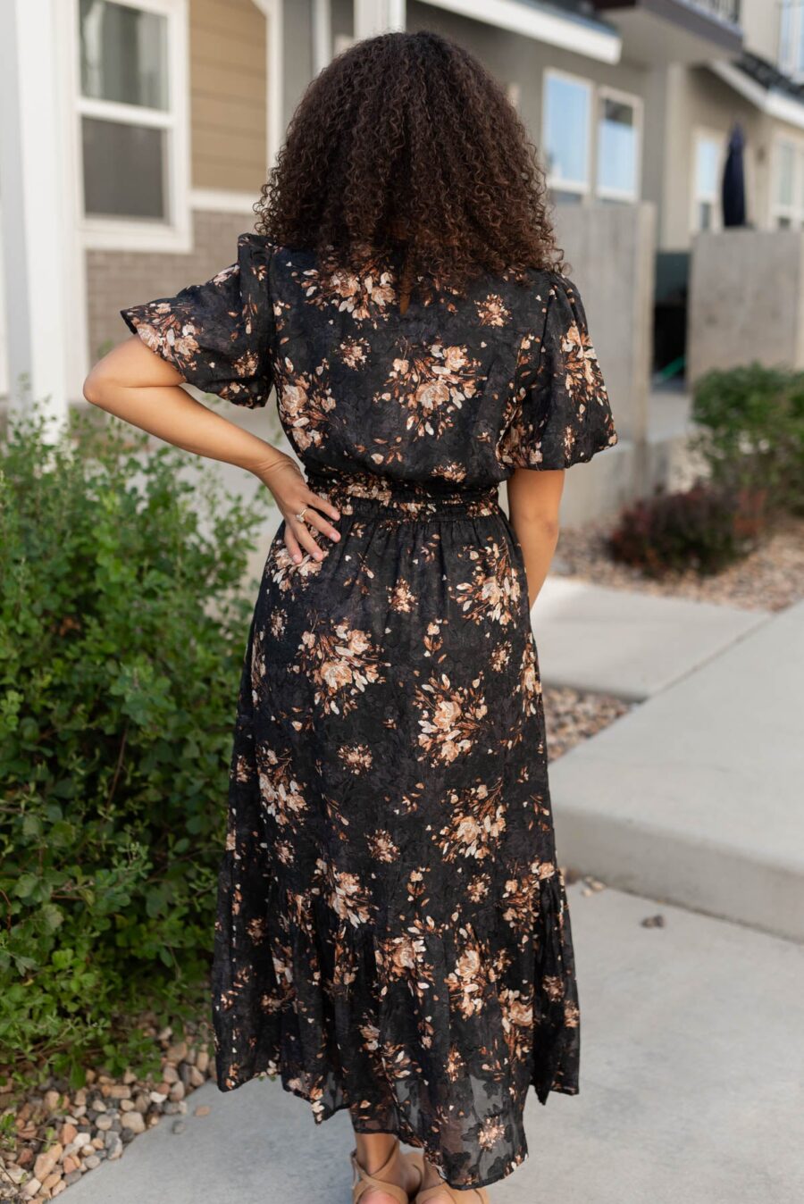 Bianca Black Floral Dress