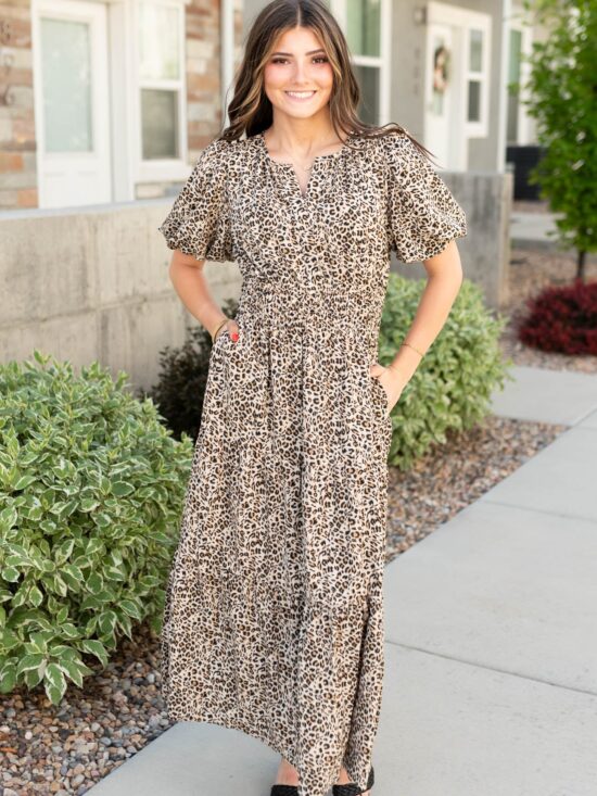 Bianca Leopard Print Dress
