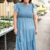 Billie Chambray Smocked Dress
