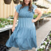 Billie Chambray Smocked Dress