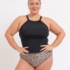 Black Double-Cinch Tankini Top