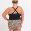 Black Double-Cinch Tankini Top
