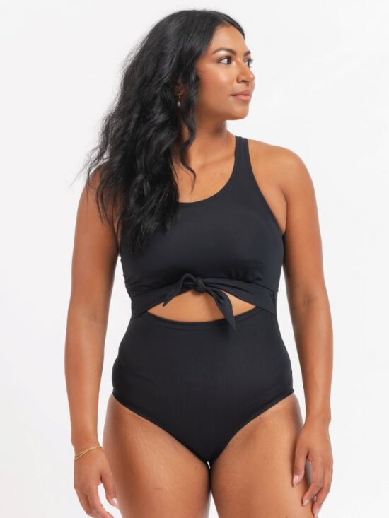 Black Knotted One-Piece