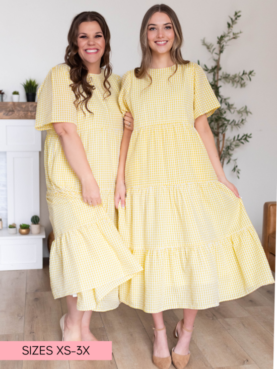Blair Yellow Gingham Dress