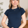 Braelynn Navy Cap Sleeve Top