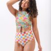 Breezy Floral/ Flower Check Reversible Ultra High-Waist Bottom