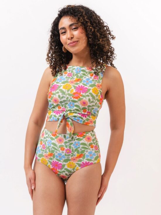 Breezy Floral/ Flower Check Reversible Ultra High-Waist Bottom