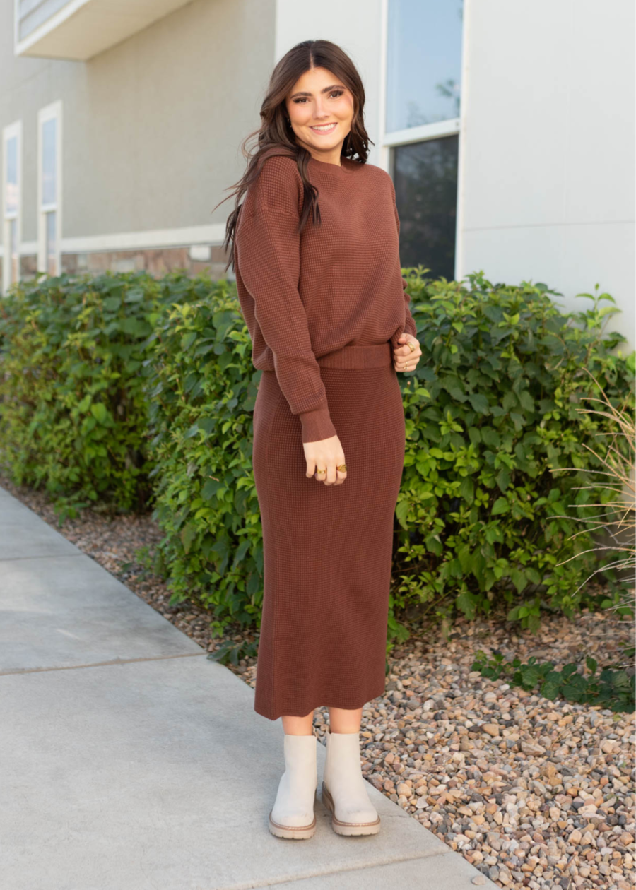 BrennaWalnutSweaterBrennaWalnutSkirt5.png Brenna Walnut Sweater