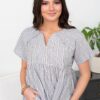 Briana Blue Pattern Blouse