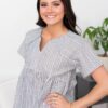 Briana Blue Pattern Blouse
