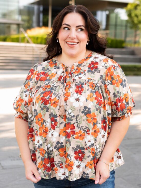 Briar Taupe Floral Top