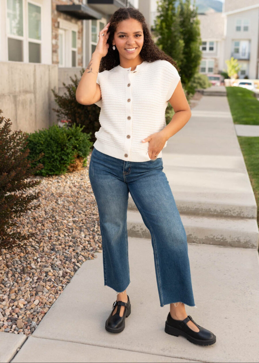 Bridget Cream Button Down Sweater