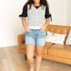 Brielle Black Bow Top