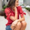 Brielle Red Bow Top